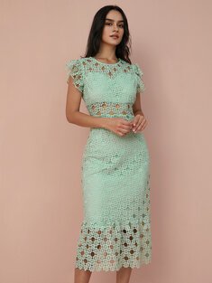 Crochet lace cut-out dress