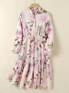 Floral print tie-waist dress