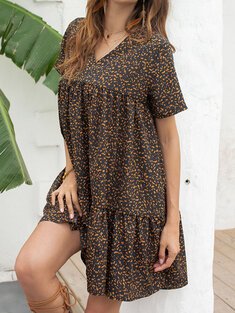 Printed short sleeve dress