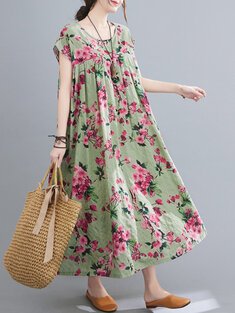 Random allover flower print loose dress